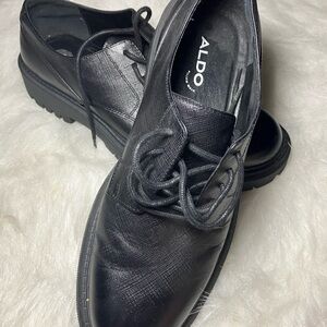 Aldo Men's Textured Black Oxfords